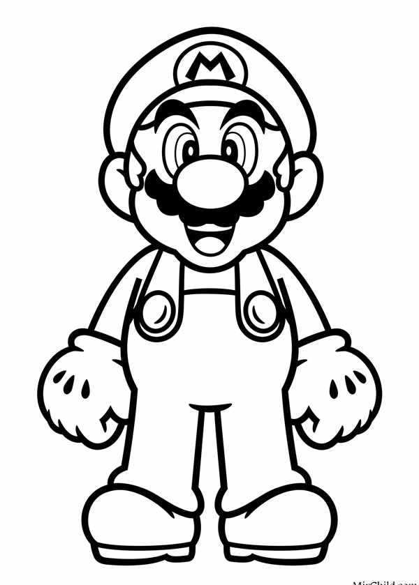 Раскраска Амонг Ас с МARIO Персонаж из Super Mario