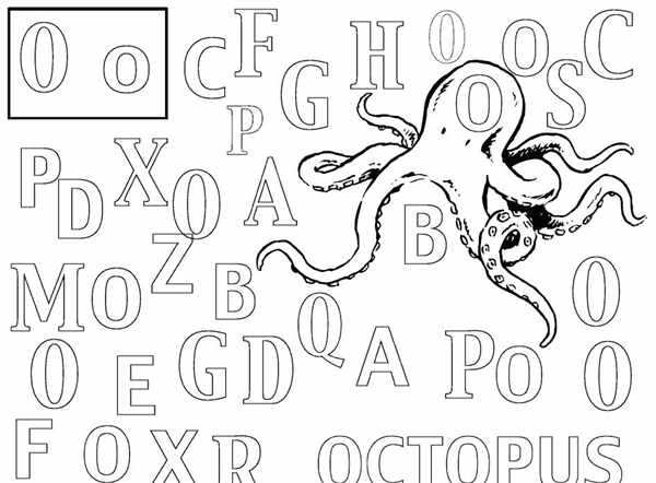 Раскраска Английской Буквы O Прописью в Увлекательной Форме