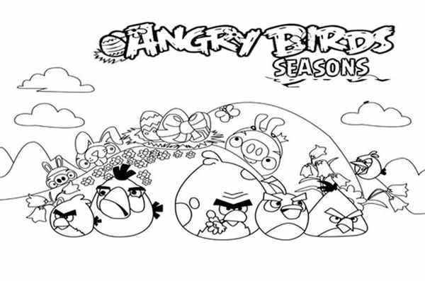 Раскраска Angry Birds Веселые Игры для Взрослых и Детей