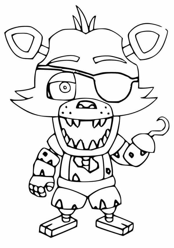 Foxy FNAF раскраска