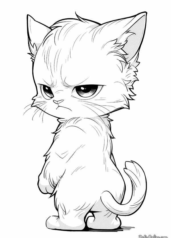{Раскраска аниме котики}