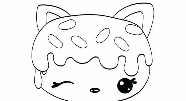 Раскраска котик в пончике