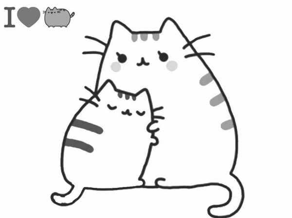 Раскраска Аниме Котёнок В Пончике