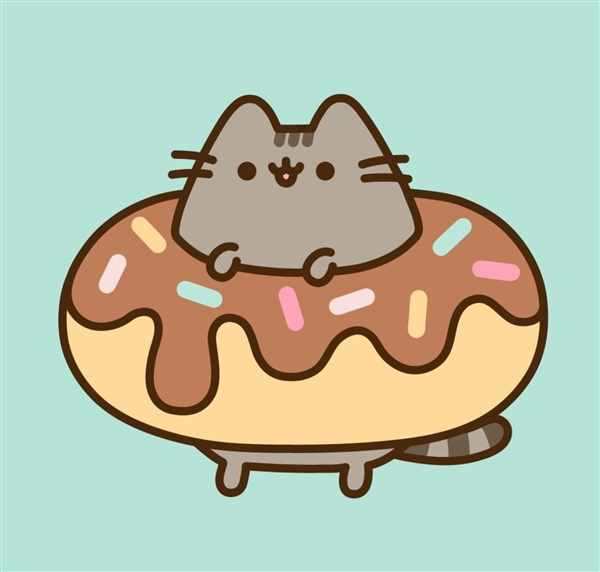 Раскраска Аниме Котёнок В Пончике