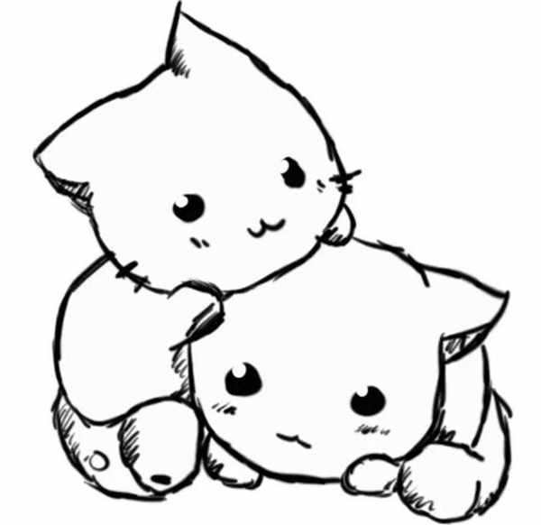 Раскраска для девочек котики