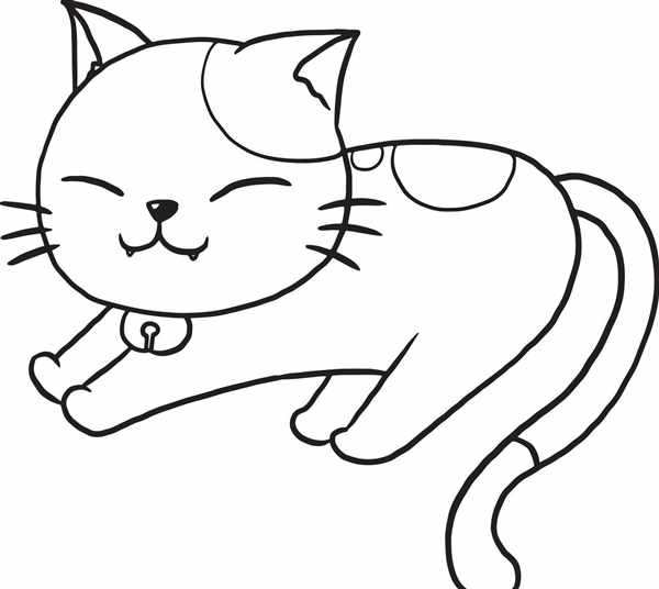 Раскраска аниме мультяшный котик ждет вашего таланта