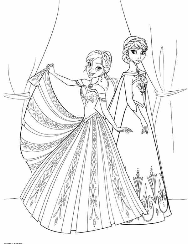 Раскраски для девочек Elsa Anna