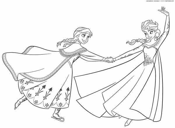 Раскраски для девочек Elsa Anna