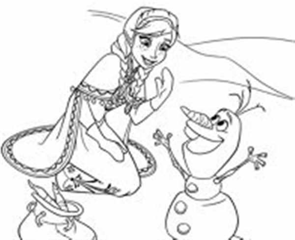 Раскраска Анна и Олаф на лодочке