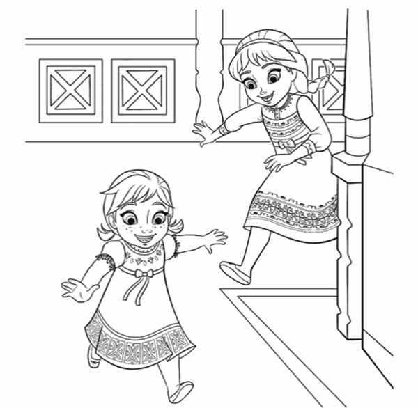 Раскраски для девочек Elsa Anna