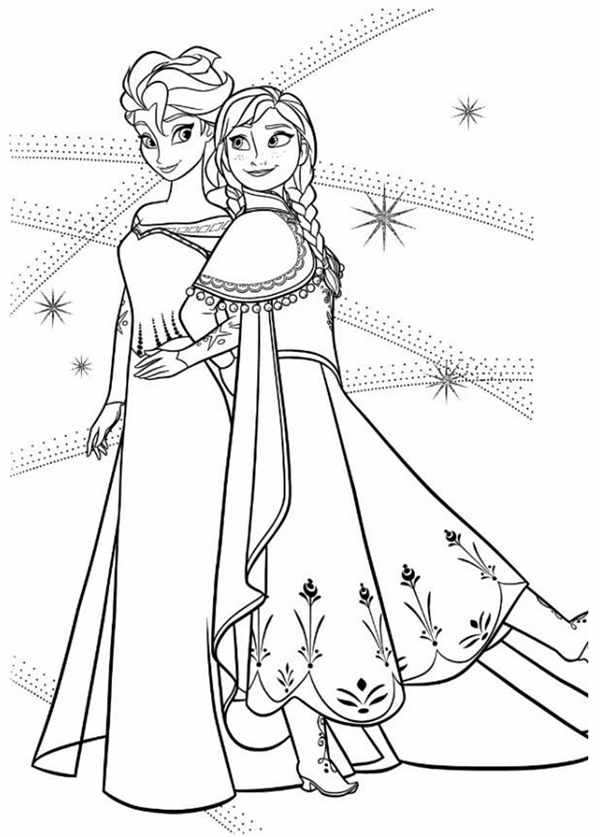Раскраски для девочек Elsa Anna