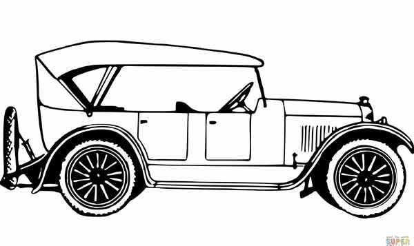 Раскраска Антикварный Автомобиль