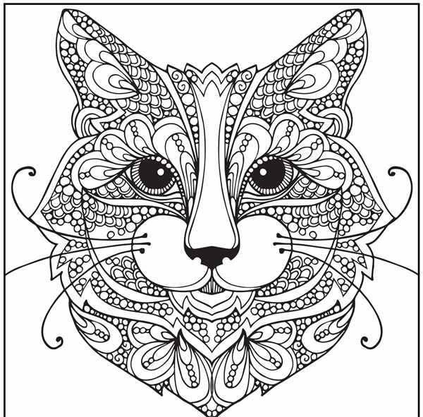 Раскраски котики сложные