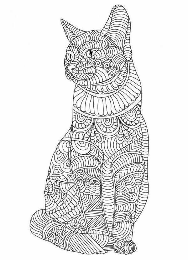 Раскраски котики сложные