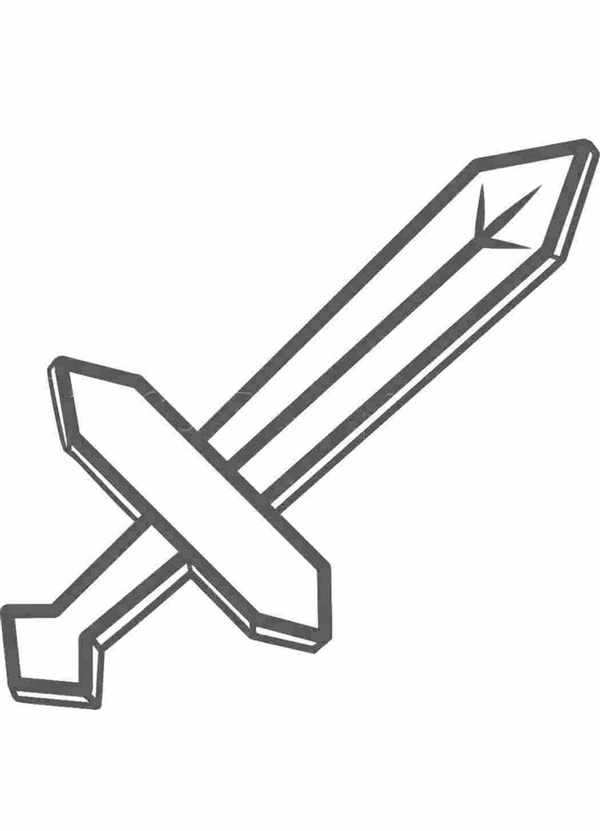 Меч из МАЙНКРАФТА раскраска