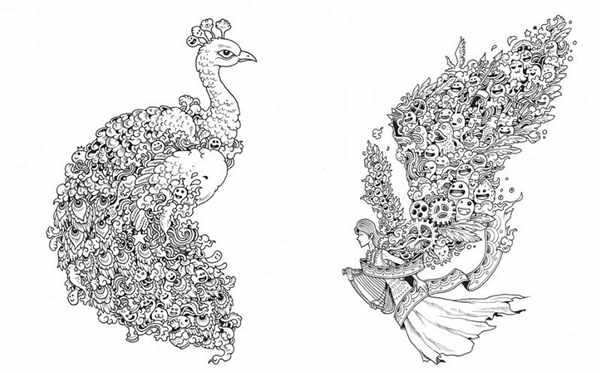 Рисунки для раскрашивания сложные