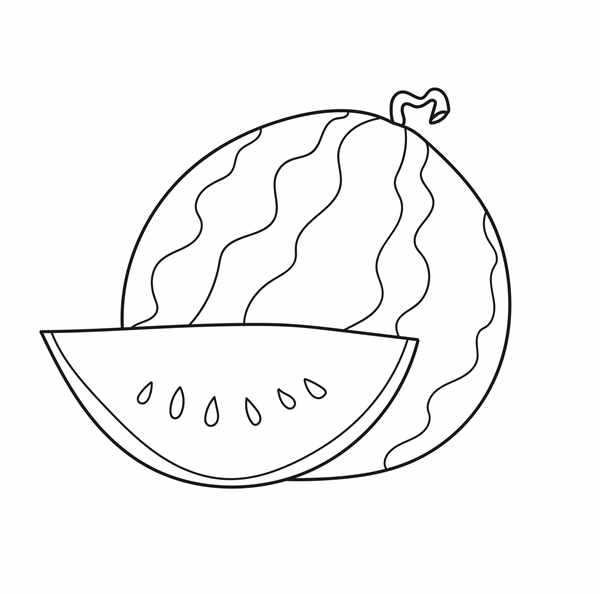 Кусочек арбуза раскраска