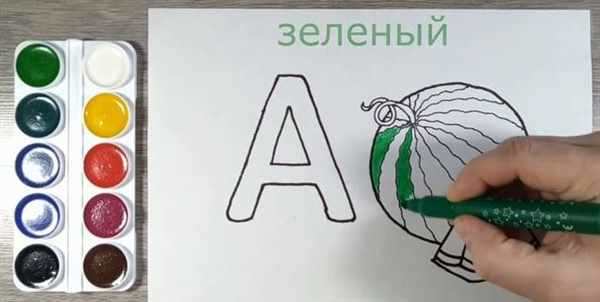 Арбуз раскраска для малышей
