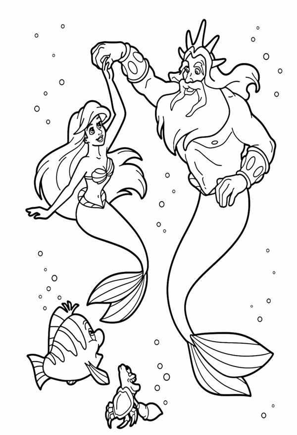 Раскраска Ариэль и ЭрикMoanaAriel DisneyEricThe Little MermaidBeauty and the BeastEric1