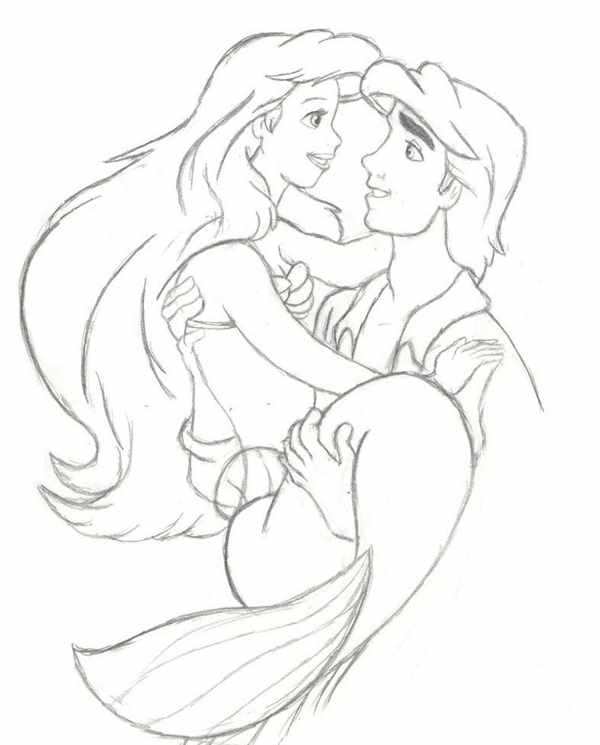 Раскраска принцессы Disney Ариель
