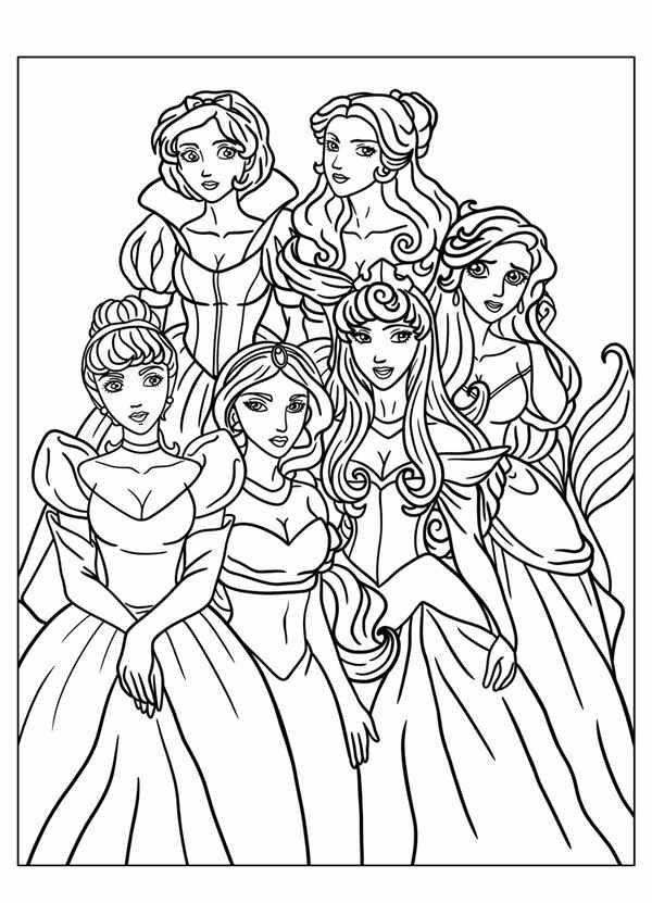 Раскраска принцессы Disney Ариель