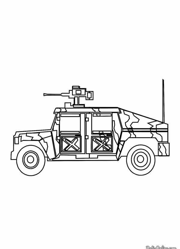 Раскраска военные машины
