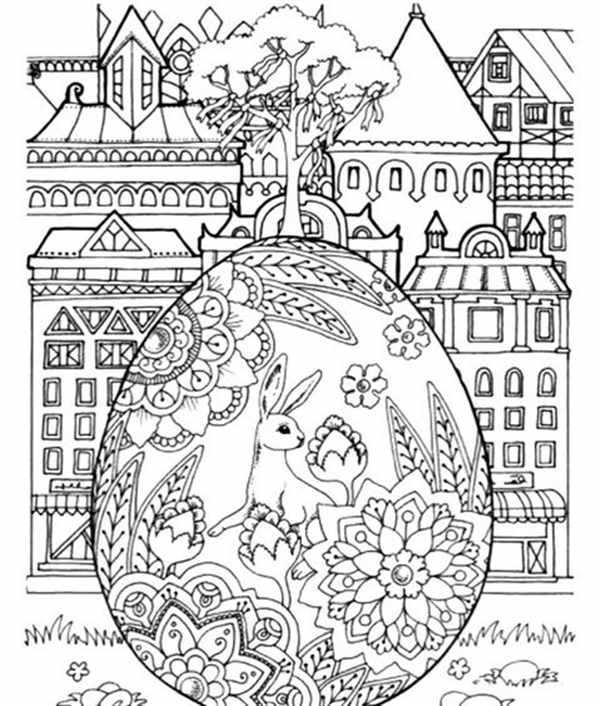 Раскраска яйца Мандала