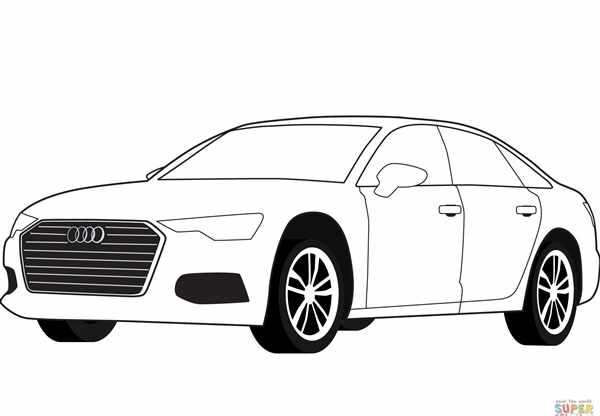 Раскраска Audi Машина Веселые Занятия для Детей