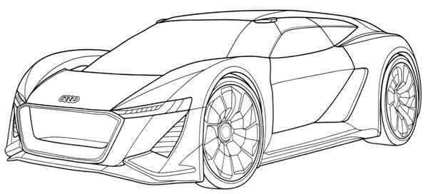 Раскраска Audi Машина Веселые Занятия для Детей