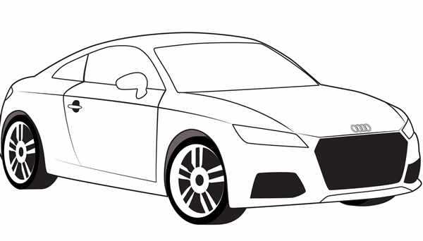 Раскраска Audi Машина Веселые Занятия для Детей