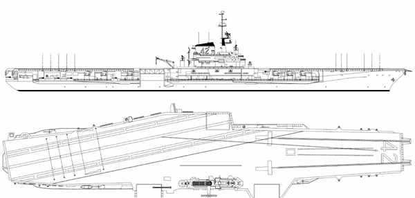 Раскраска Авианосец Адмирал Кузнецов