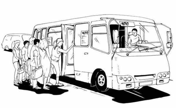 Раскраска остановка автобуса