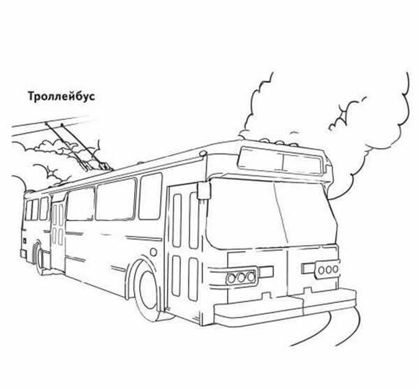 Автобус раскраска для детей