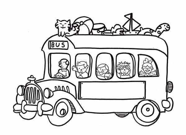 Рисунок автобуса для раскрашивания