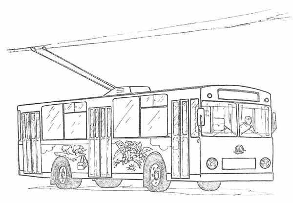 Автобус раскраска для детей
