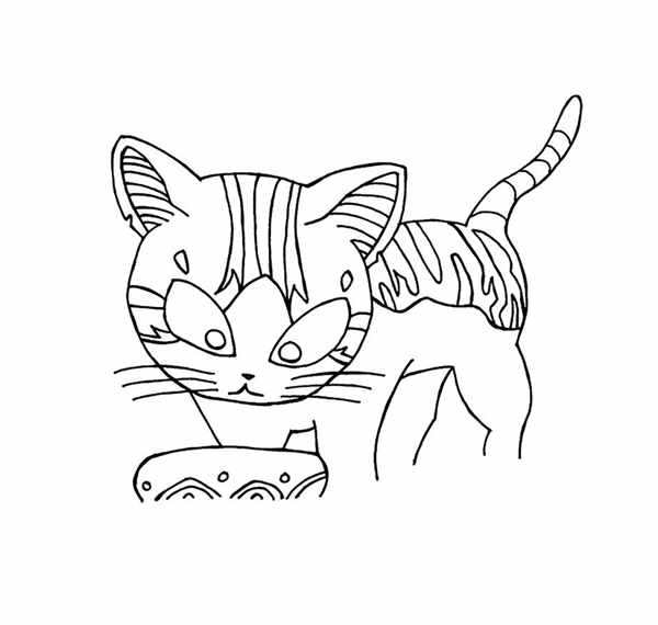 Кошечка раскраска для детей