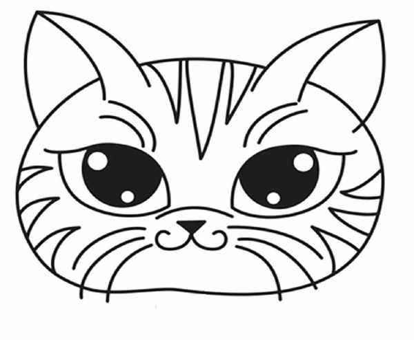 Раскраска котенок с бантиком