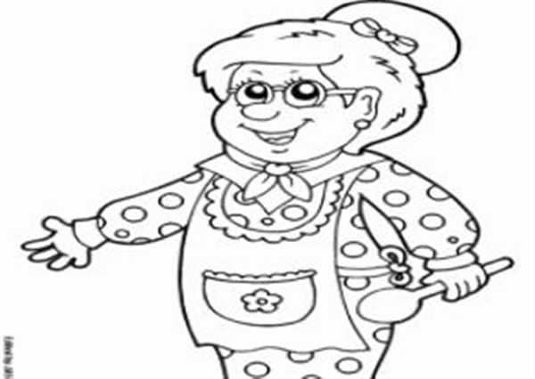 Разукрашка бабушка