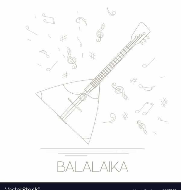 Раскраска Балалаика веселые линии и яркие краски