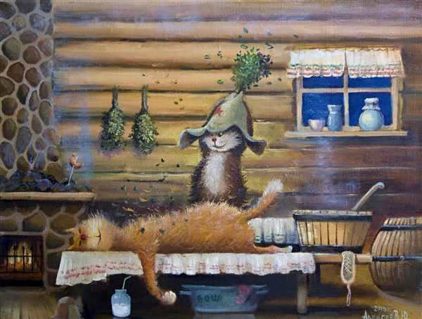 Раскраска кошка с котятами