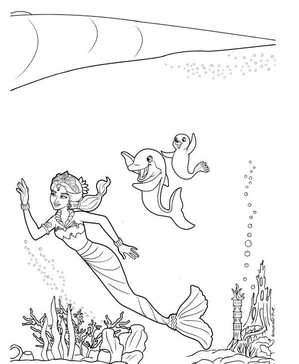 Русалка Мерлия раскраска