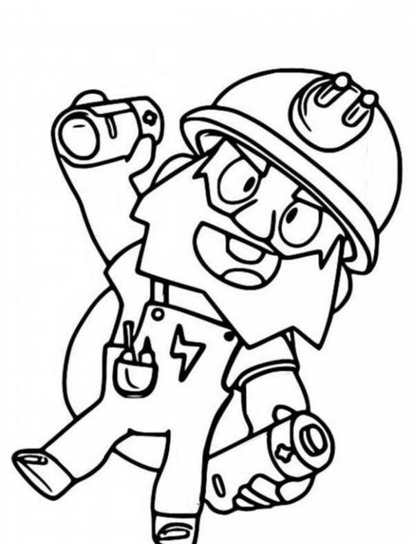 Рико из Brawl Stars раскраска