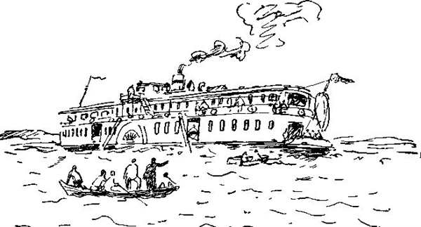 Раскраска Баржа В Море