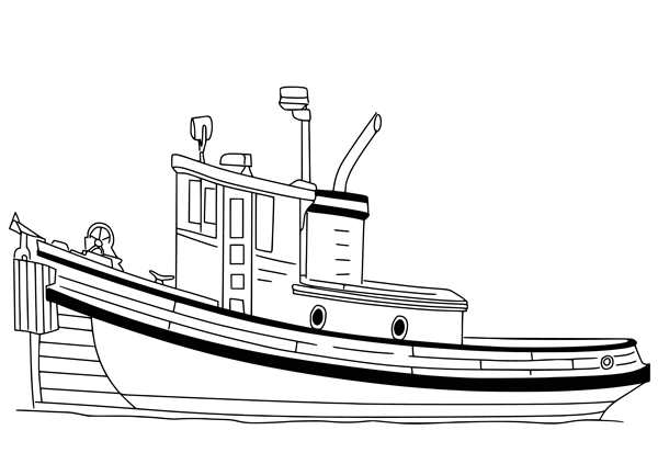 Раскраска Баржа В Море