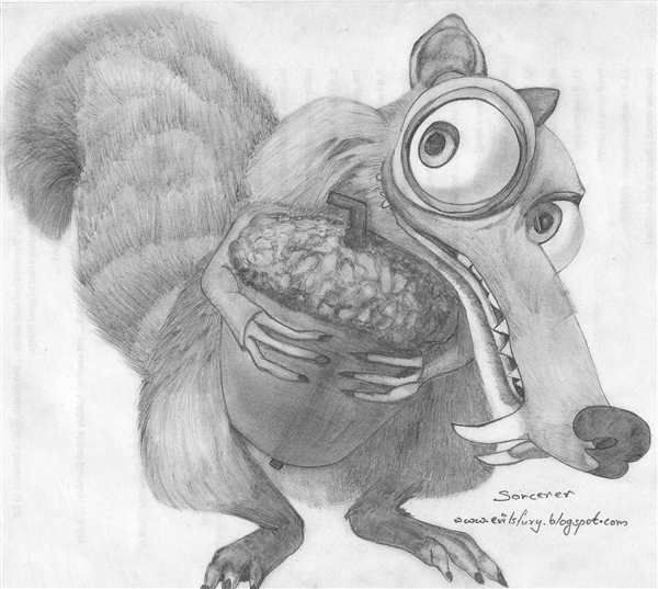 Белка Скрэт рисунок