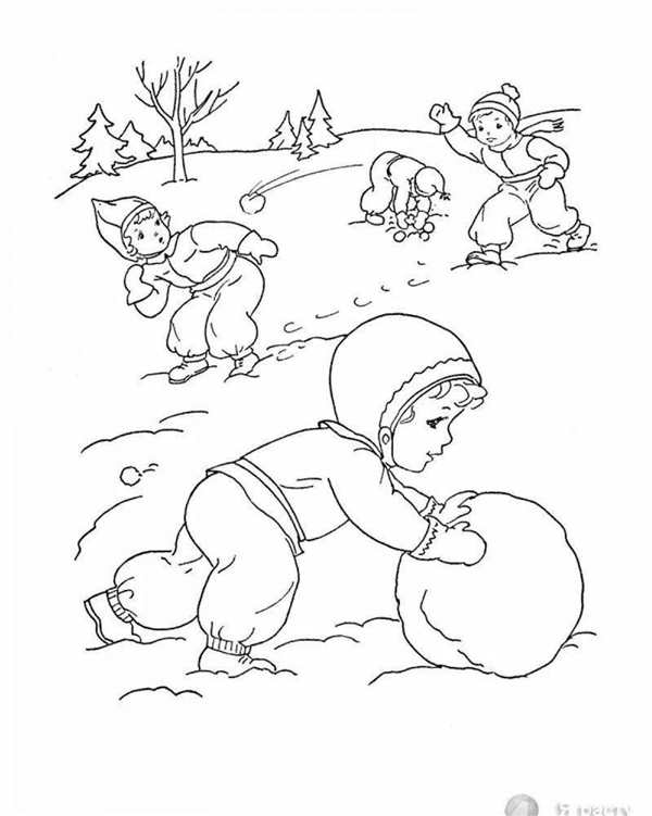 Снежки раскраска для детей