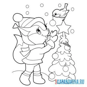 Раскраска Новогодняя для детей
