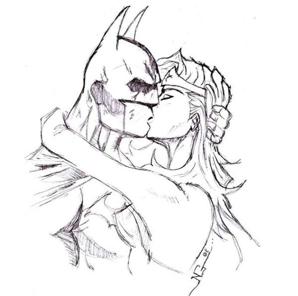 Раскраска Бэтмен и Чудоженщина Together Again