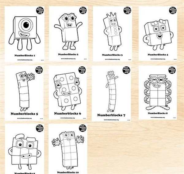 Numberblocks раскраска