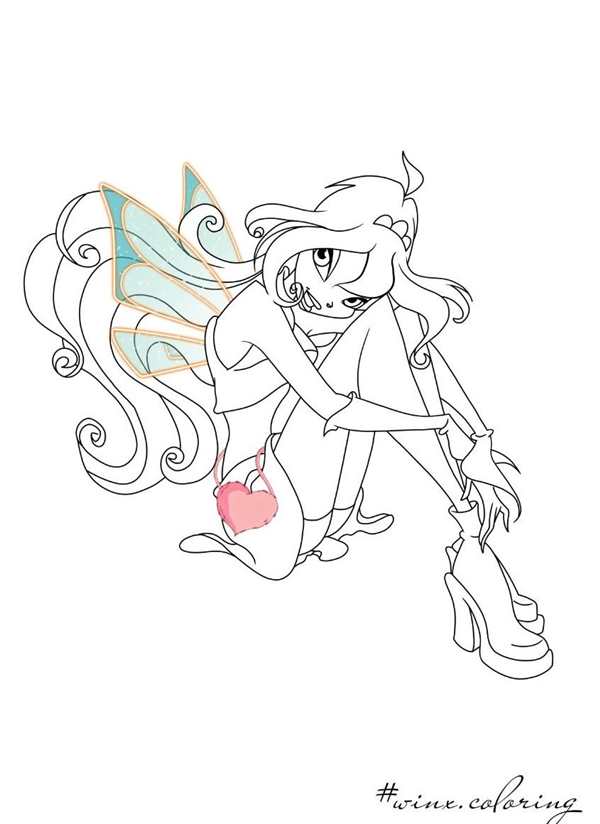 Winx Блум раскраска
